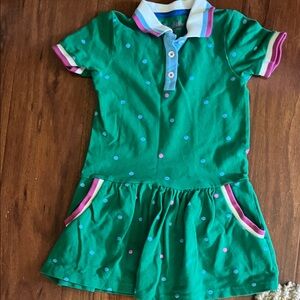 Mini Boden Green  Polka Dot Polo Dress